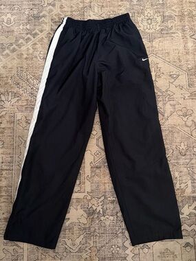Nike Navy Blue and White Stripe Track Pants